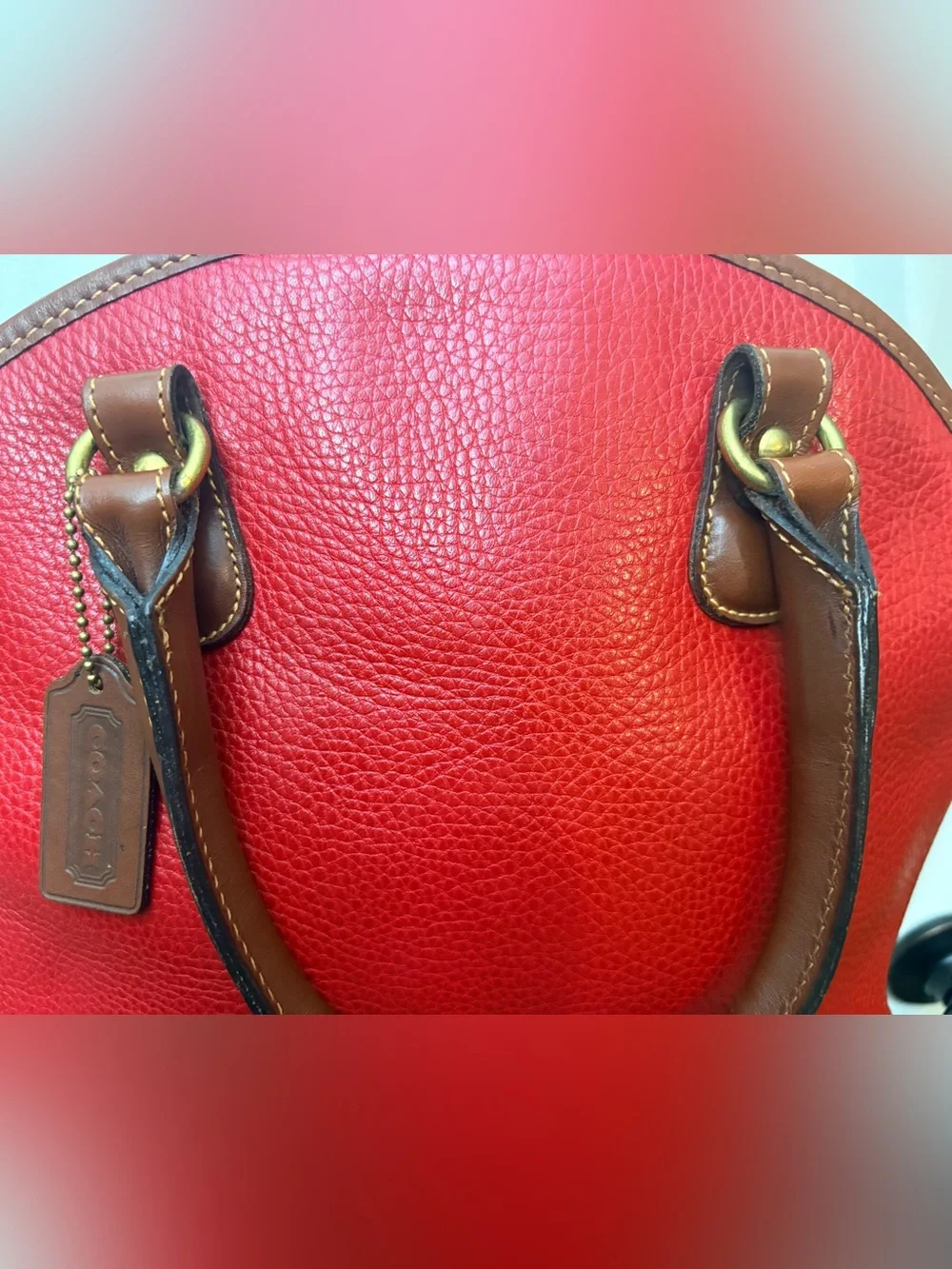 Coach 1993 Red Sheridan Roswell Satchel Crossbody Vintage